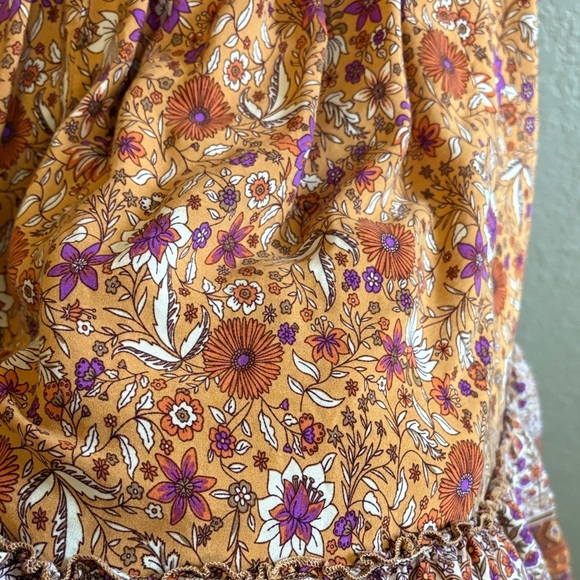 Bluivy Floral Bohemian Dress in Orange and Purple/ Size small - Picture 12 of 12